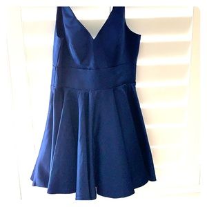 Adorable navy fit and flare lace up in back